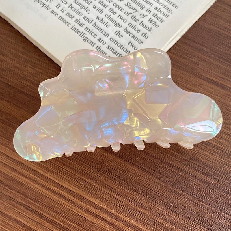 Iridescent Mermaid Claw Clip: Medium Acetate Hair Accessory for Women, Designed for Thin Hair