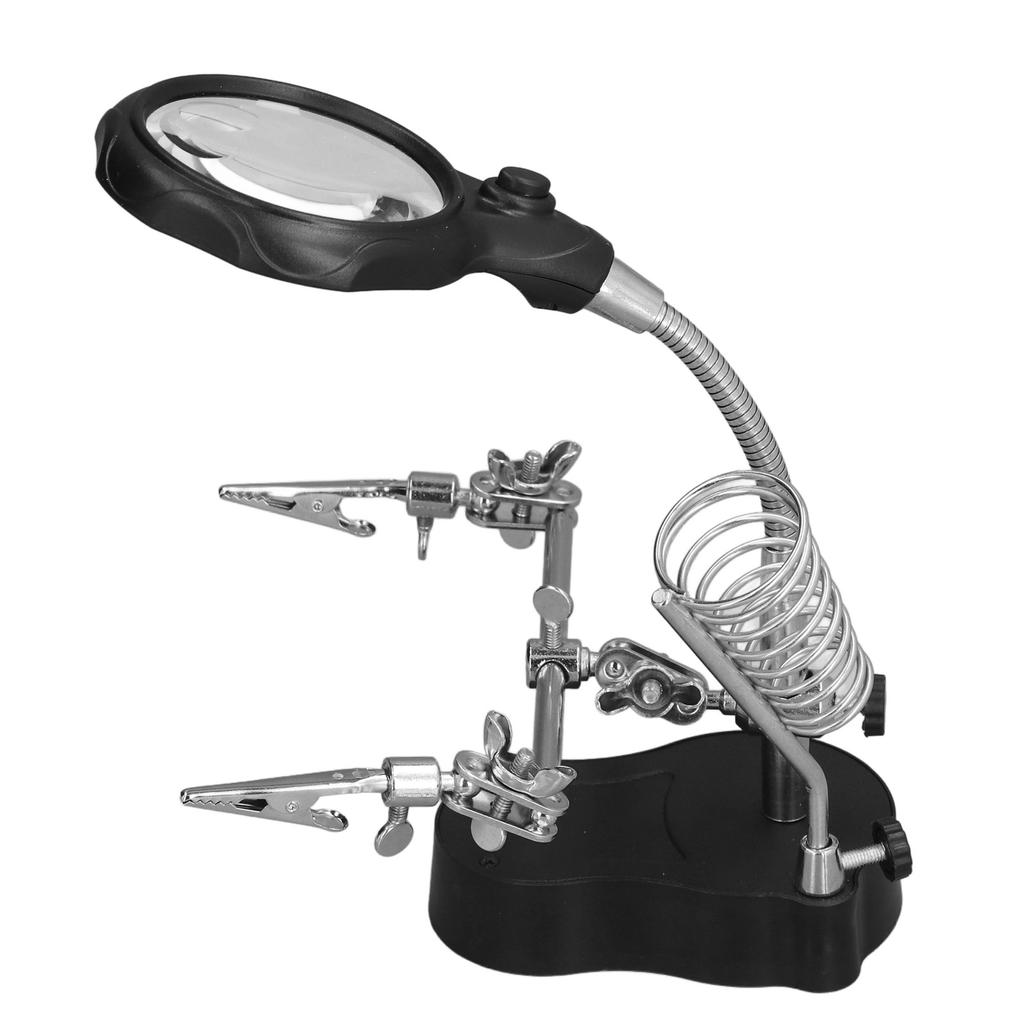Soldering Station Magnifier Auxiliary Clip Stand Desktop Magnifying Glasses for Small Items Miniatures Projects