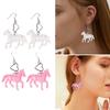 Cute Unicorns Earrings Acrylic Ponies Heart Pendant Ear Rings Fashion Jewelry Unique Accessories for Women and Girls