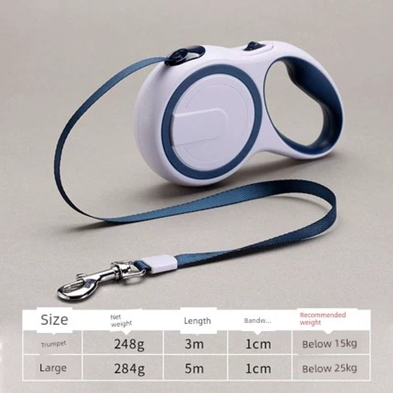 

Puppy Dog Hand Holding Rope Automatic Retractable Dog Chain Dog Leash Medium Large Dog Golden Retriever Teddy Pet Supplies Collar Strap XS-(5-6.00kg) Blue and White 3 m