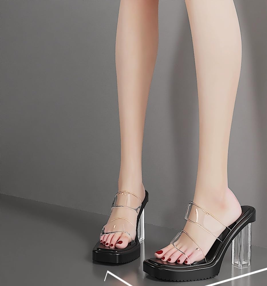 

Figure with TBLeague and other figures transparent crystal high heels for beautiful sandals and clothes not [TOYBARJAPAN] 1/6 Accessories/Compatible чёрный