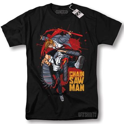 Unisex Shirt Cotton Oversize Large Size Chainsaw Man Shirt CSM Denji Makima Power Pochita Anime Manga Graphic T-Shirt