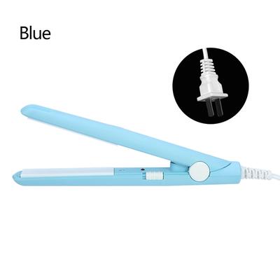 2 in 1 Mini Glätteisen Keramik Turmalin Platte Flacheisen Lockenstab Himmelblau
