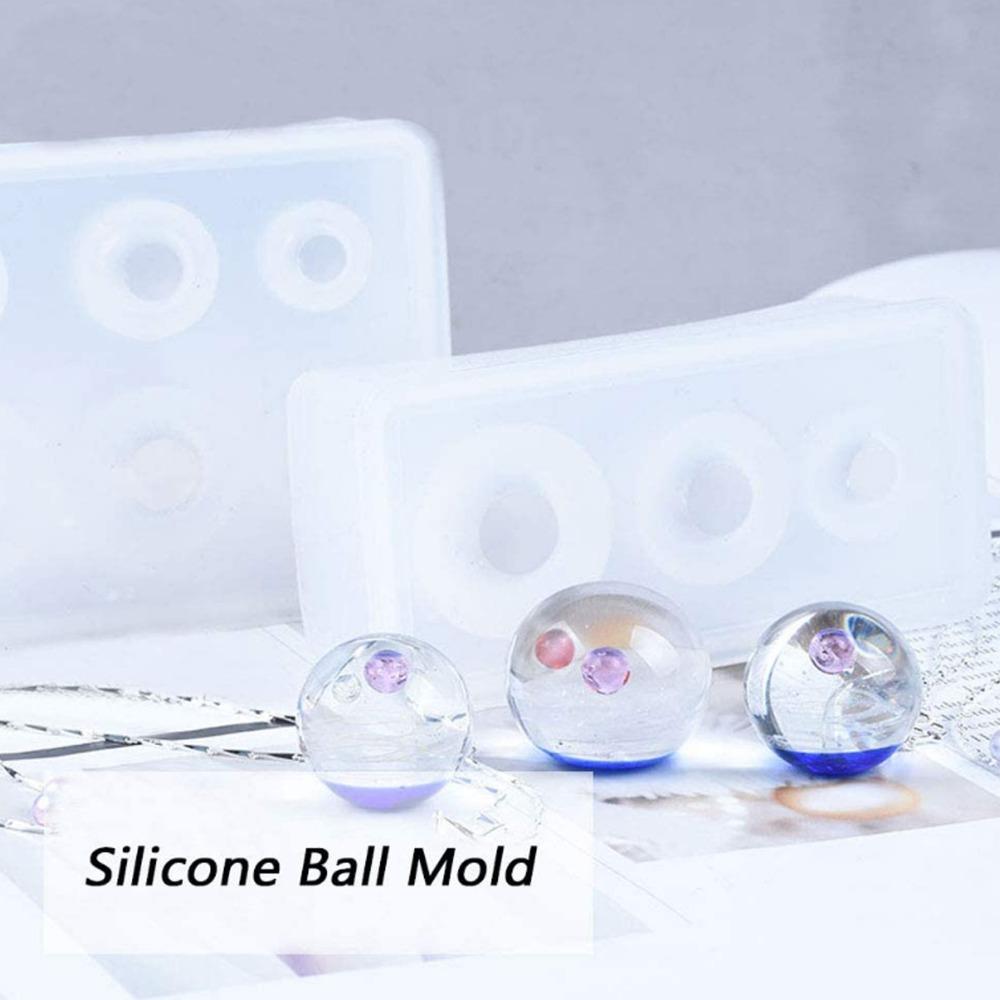White Silicone Ball Mould Reusable Silicone Spherical Silicone Mould 3 Sizes 3D Ball Silicone Resin Mould Jewelry Making