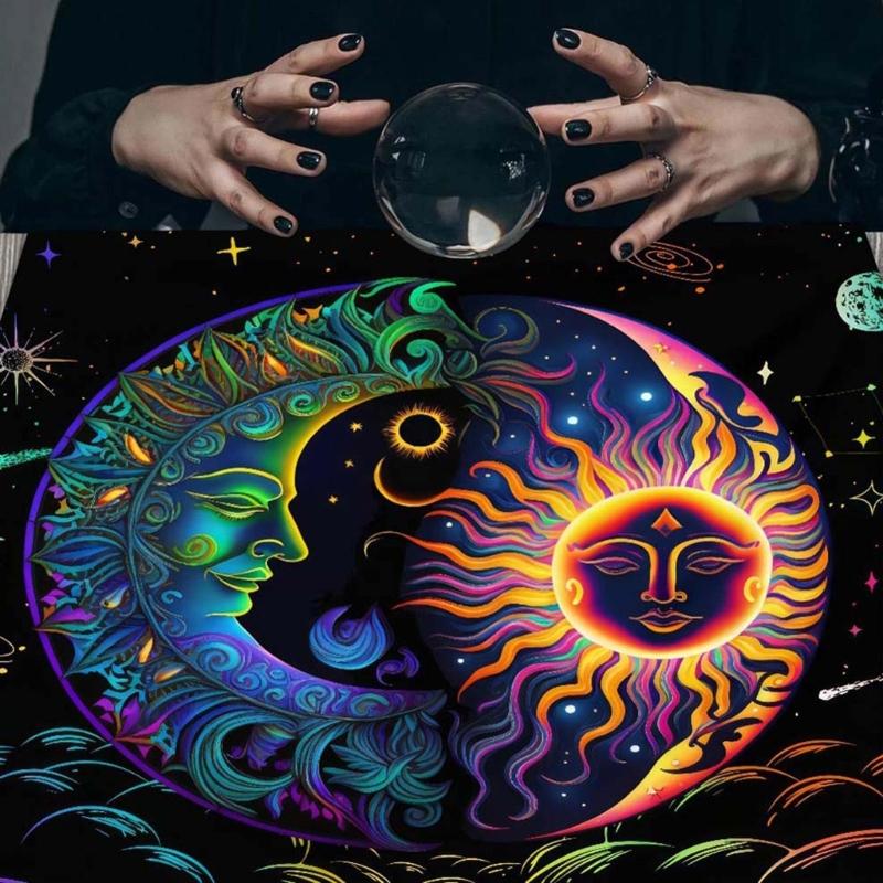 Mystical Cloth Tarot Tablecloth Table Cover for Kitchen Dining Party Decors