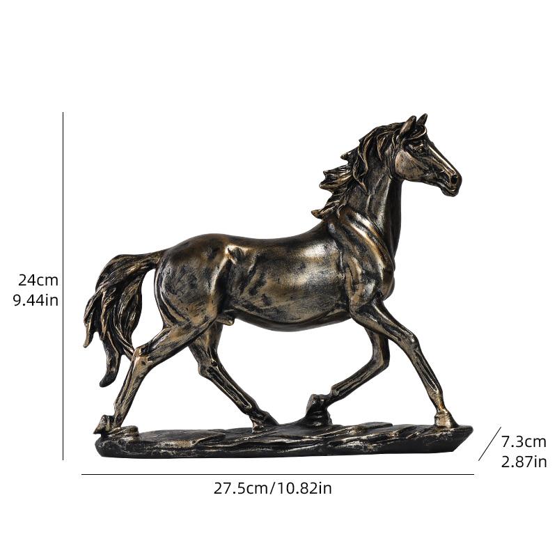 Sculpture de cheval vintage en résine style chinois, décoration de maison pour chambres, bureaux et bureaux, objets de collection d'art