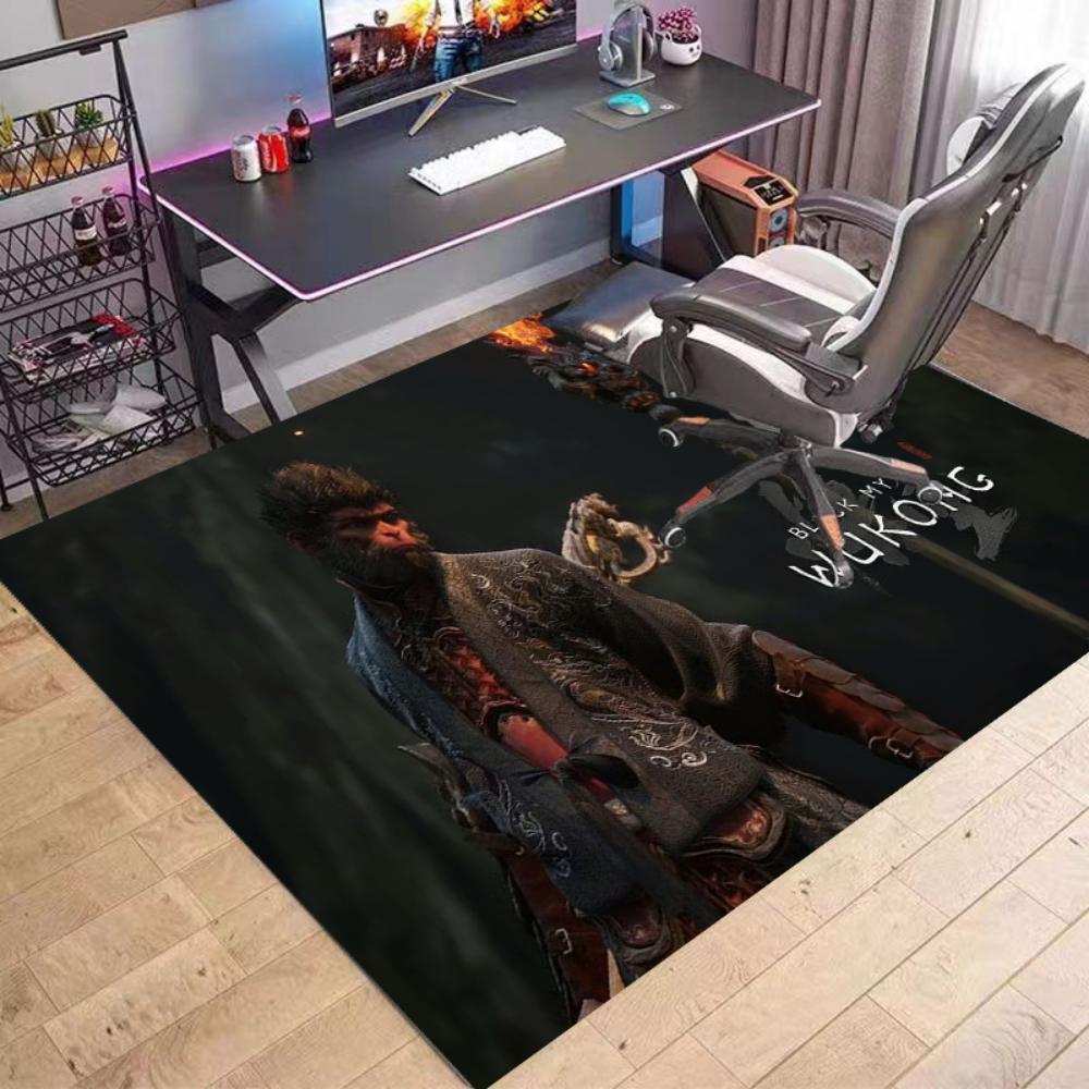 

1 шт. черный мифологический WuKong Games Crystal Velvet ковер для киберспортивного кресла нескользящий коврик для гостиной спальни кровать коврик для домашнего декора 40x60cm 16x24inch