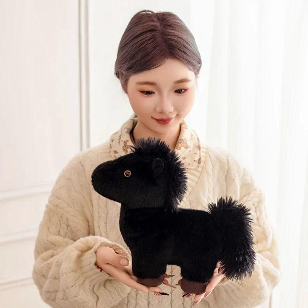 Long Mane Foal Plush Doll Simulation Cartoon Horse Stuffed Toy Horse Plush Keychain  Children