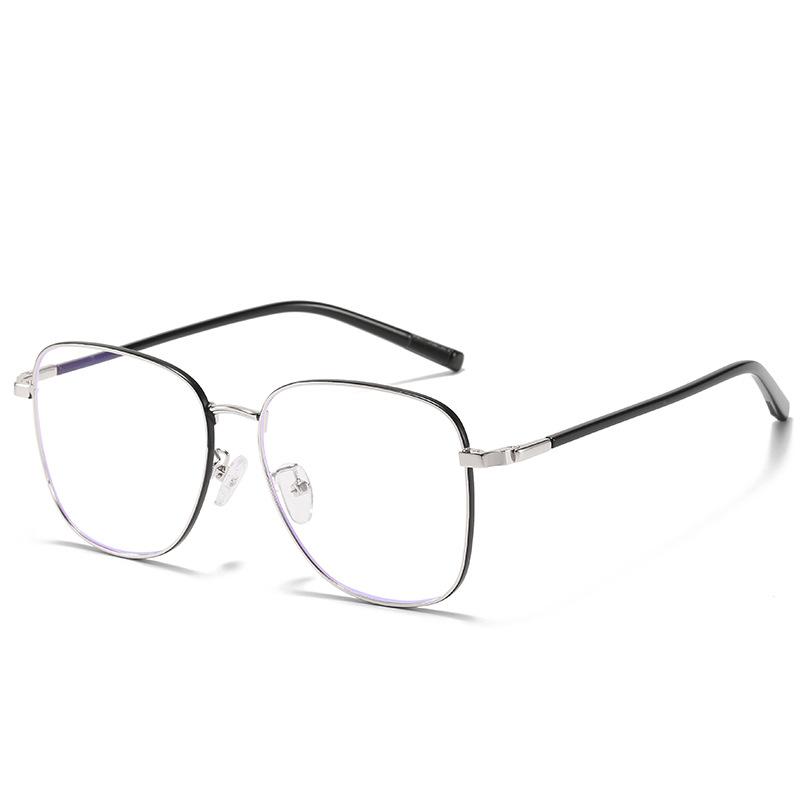 Classic Box Anti-Blue Goggles 61042 Metal Men'S And Women'S Versatile Trendy Glasses, Myopia Glasses