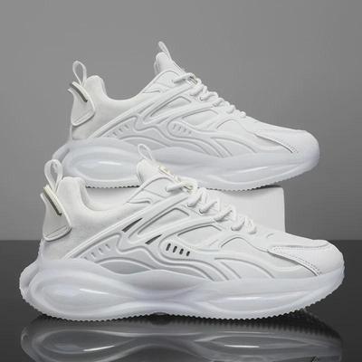 2024 Męskie Casualowe Białe Lekkie Buty do Biegania - Modne, Sportowe Sneakersy z Miękką Podeszwą