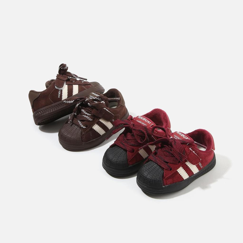 2025 Winter Baumwoll Lauflernschuhe für Babys und Kleinkinder mit Muschelkappe für Jungen und Mädchen