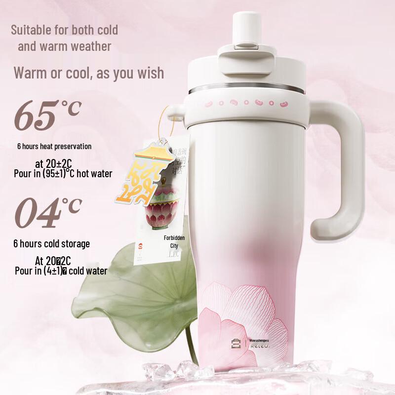 RELEA 1.3L Ceramic Lined Insulated Bottle with Handle