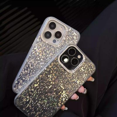 Flash Rhombus Sequins Are Suitable For Apple 16Promax Mobile Phone Case, Light Luxury Iphone15 Rhinestone Lens 14 Hard Case