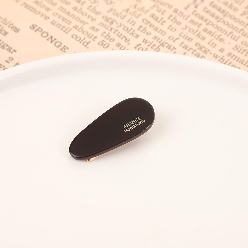 Gold Label High-End Acetate Hair Clip - Versatile Korean Water Drop Side Pin for Bangs & Flyaways
