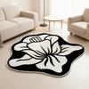 3D Flower Area Rug Absorbent Quick Dry Irregular Plush Floral Floor Mat Washable Non-slip Living Room Bedroom Bathroom Kitchen Decoration Carpet