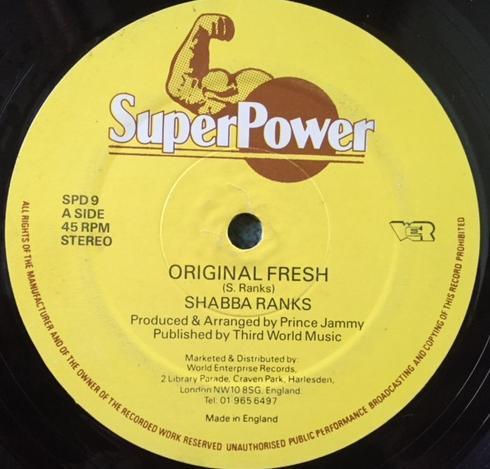 12inch Record SHABBA RANKS DOMINIC Original Fresh Favour Boy George SPD9 Super Power 1987 UK Reggae Ska Dub Used