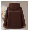 New Style Winter Plus Velvet Thick Fleece Hooded Zipper Jacket for Middle-Aged & Elderly Women