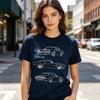 Trans Am Three View Line Graphic T Shirt Classic American Muscle Car Print Tee Unisex Soft Cotton Crew Neck Short Sleeve
