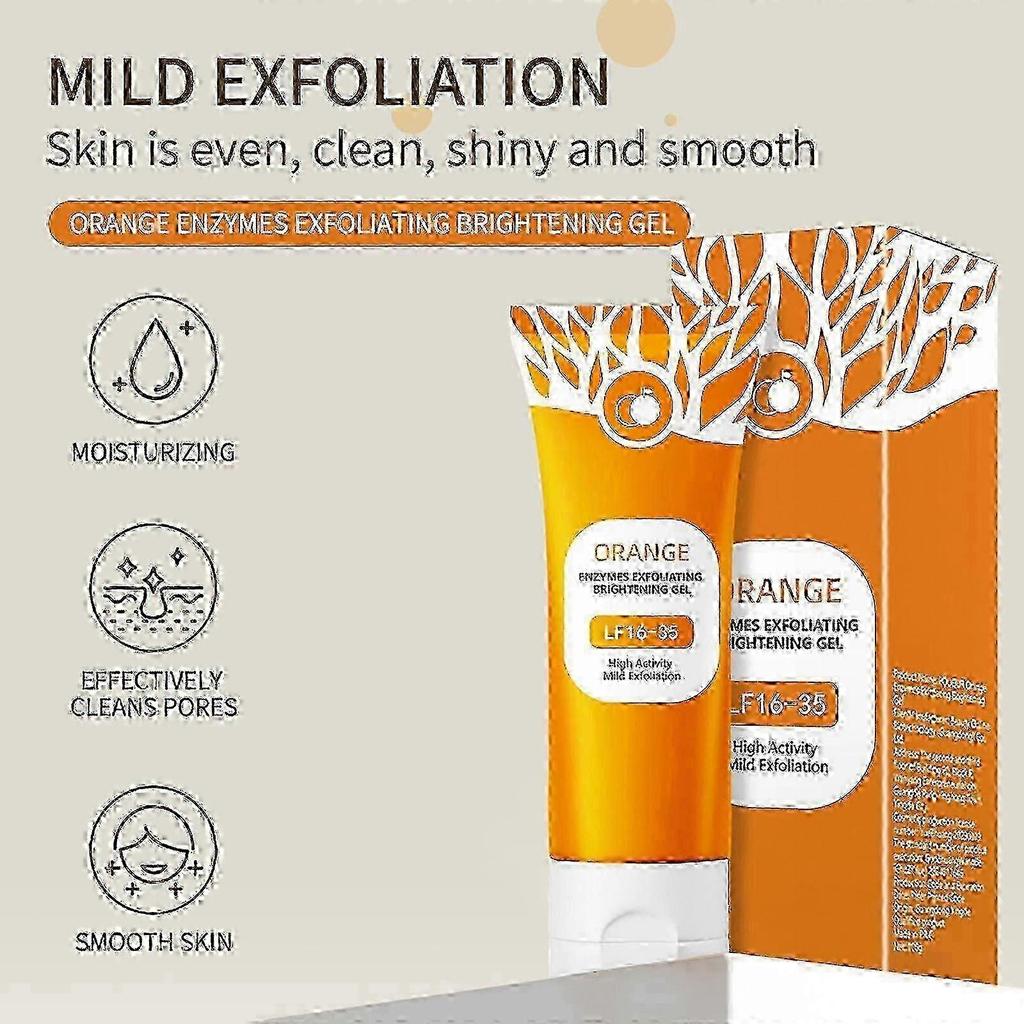 3X Orange Enzymes Exfoliating Brightening Gel Moisturizing Smoothing Tighten Pores Whitening Brightening Exfoliating Peeling Gel 100g 25-26