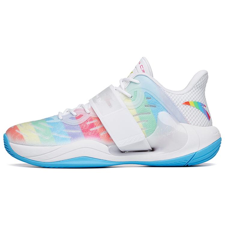 New Anta Water Flower 4 Slip Resistant Cushioning Wear Resistant Low Top Basketball Shoes White Multicolor 112221602-9
