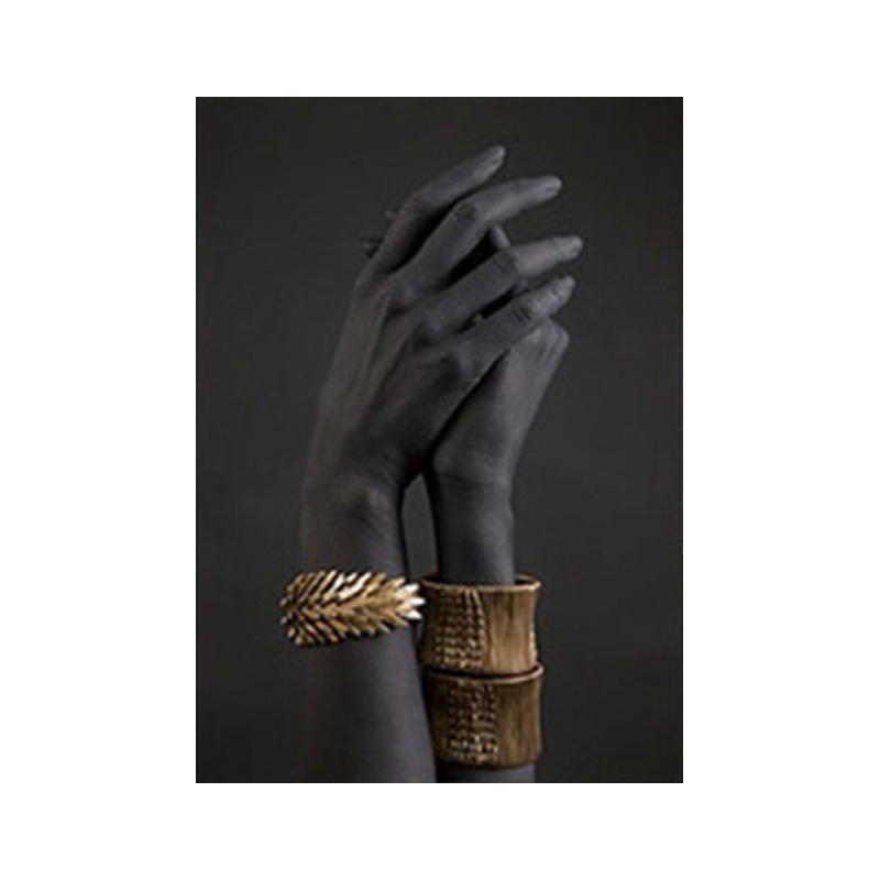 Black Hand With Gold Bracelet Painting On Canvas Modern African Posters Prints Wall Art Pictures for Living Room Home Decor