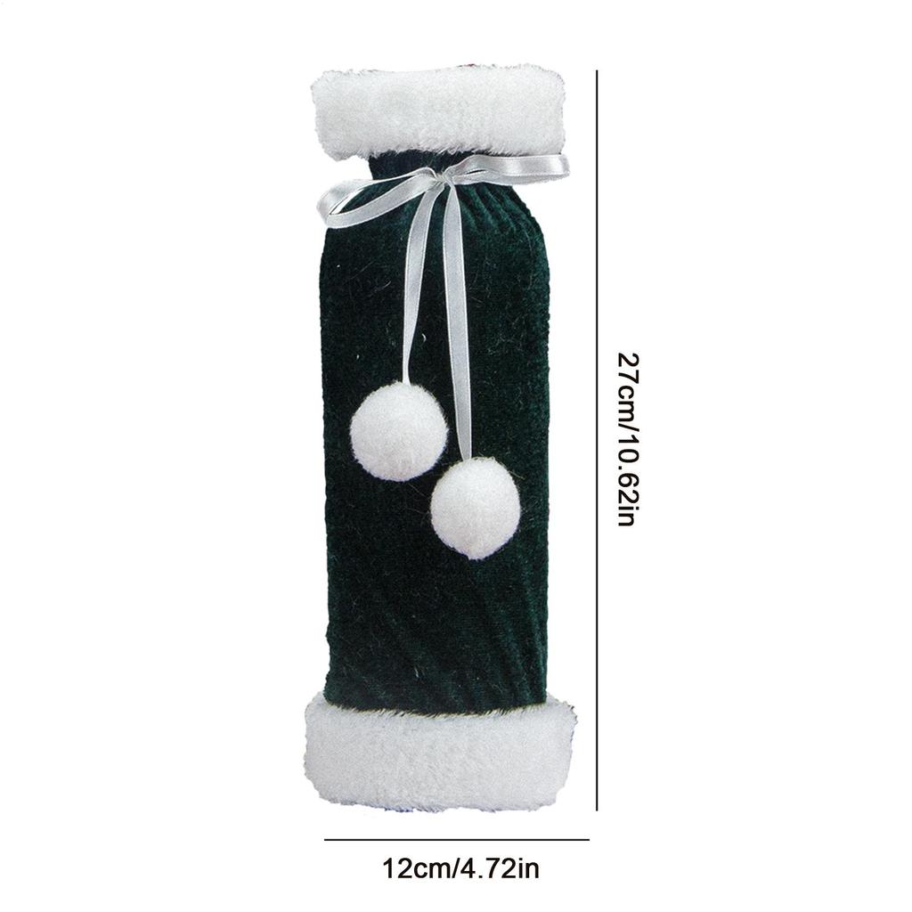 Christmas Wine Bottle Cover Plush Dress Wine Bags Reusable Decorative Wine Accessories Velvet For Wine Bottles