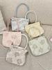 Korean Style Floral Canvas Tote Bag - Large Capacity, Handheld Student Bag for Women