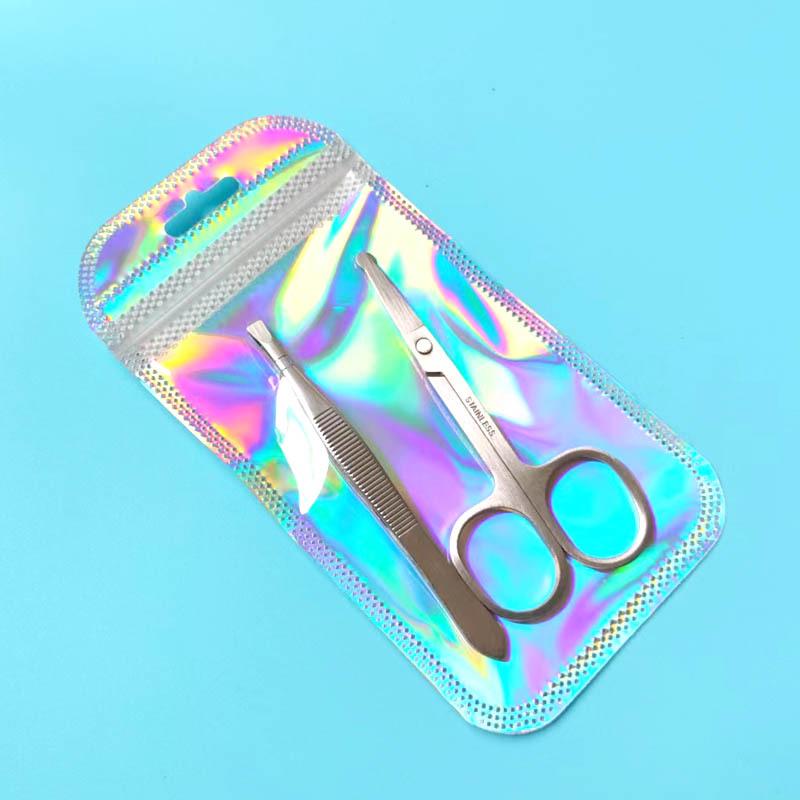 2-Piece Eyebrow Scissors & Tweezers Set - Portable Beauty Tools