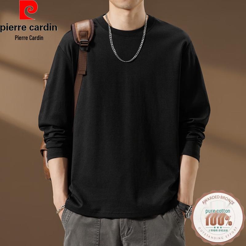Pierre Cardin Men s 100% Cotton Long Sleeve Round Neck T-Shirt XL