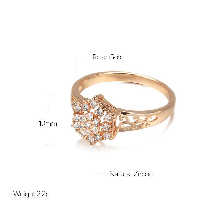 Kinel Zircon Full Paved Rings For Women Rose Gold Color Jewelry Gift