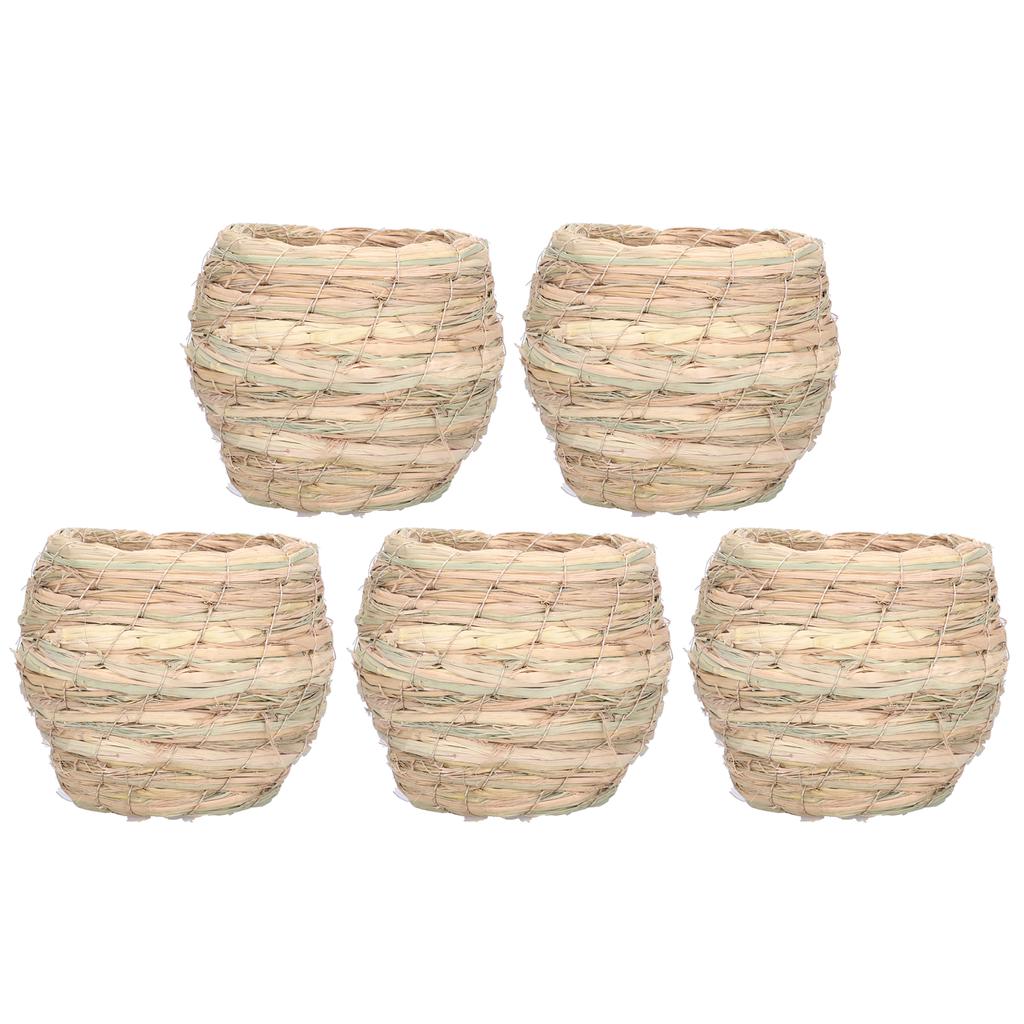5Pcs Set 12CM Straw Simulation Bird Hatching Place Decoration Parrot Breeding House