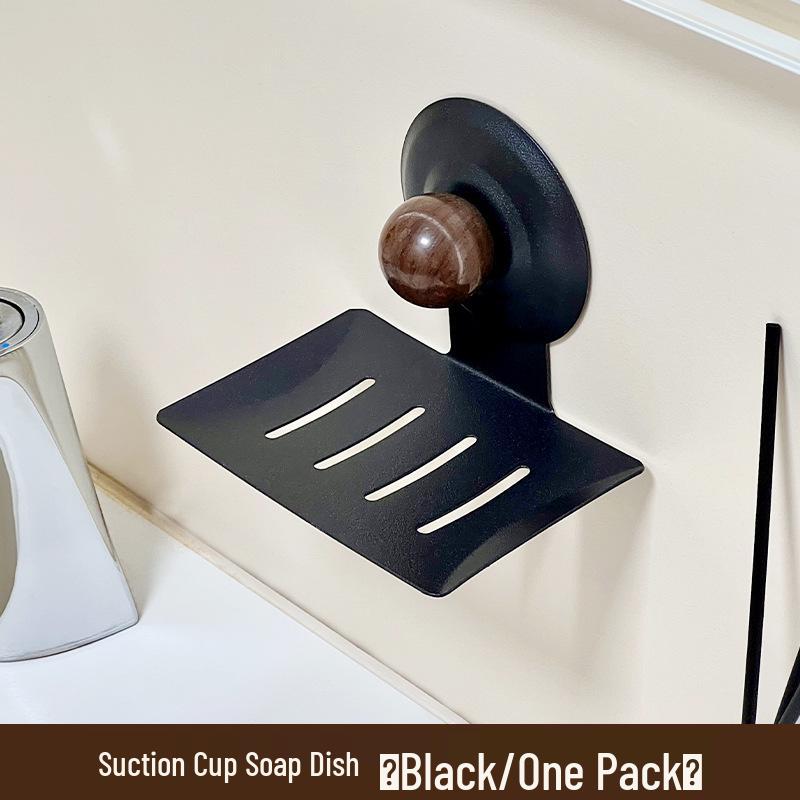 Wall-Mounted Suction Cup Soap Holder and Draining Rack