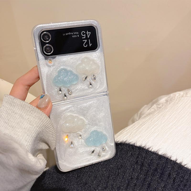 

Для Samsung Zflip6 Чехол для телефона Бант Жемчуг Флип Складной экран Инста-стиль Женский Новый Fold5 Стразы For Samsung ZFold7