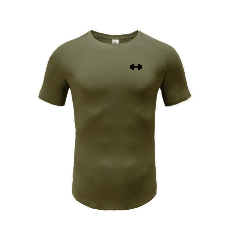 Muscleguys Summer Cotton Running T-shirts Mens O-neck Slim Fit Fitness Short Sleeve T Shirt Bodybuilding Gym Clothing Casual Sports Tops