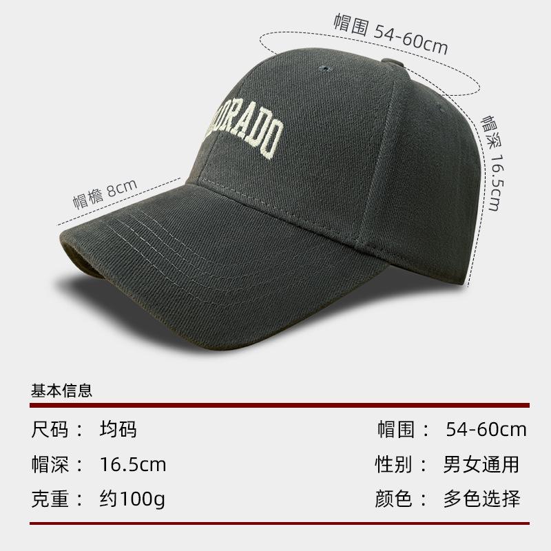 Baseball Cap Women's Spring and Summer Deep Top Wide Brim Big Head Circumference Peaked Cap Couple Versatile Trendy Face Small Sun Protection Visor