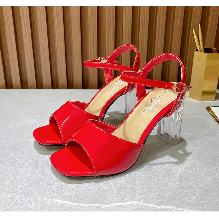 High Heel Women's Transparent Buckle Sandals
