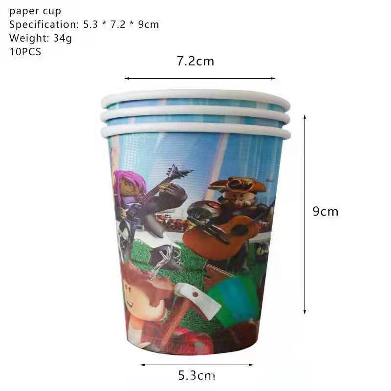 Roblox Sandbox Game Theme Birthday Party Decoration Set Latex Balloons Banner Cake Toppers Party Tableware For Kids Celebration