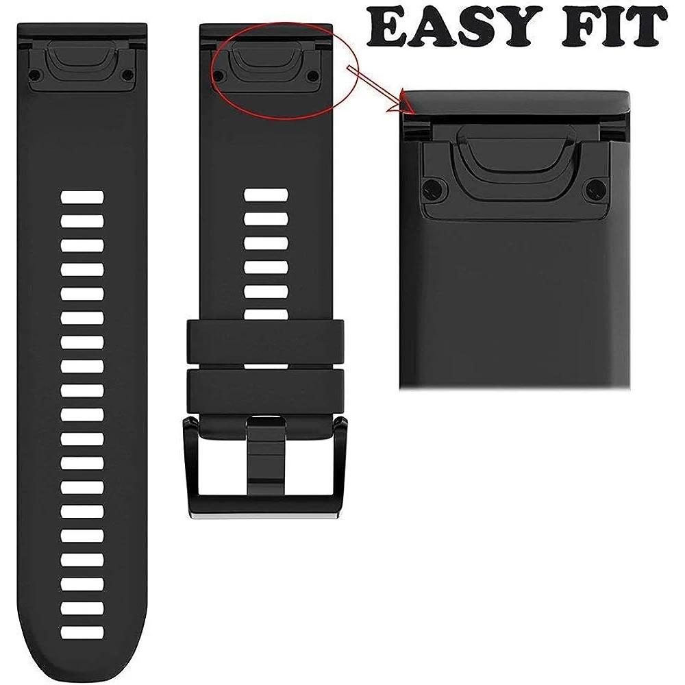 Quick Fit 22MM 26MM Silicone Strap For Garmin Fenix 8 7X 7 Pro Solar Tactix 8 7 7 Pro 7X Enduro 3 2 Epix Pro Venu 3 Watch Band