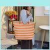 Woven Straw Tote Bag With Zipper Closure For Casual Travel And Summer Outings