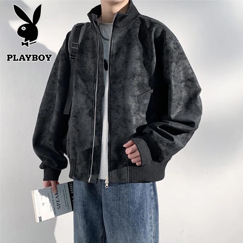 Playboy Men's Fall Casual Stand Collar Jacket