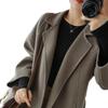 Women's Plus Size Double-Sided Wool Over-the-Knee Coat - Loose Fit, 2025 Autumn/Winter