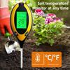 4-in-1 Soil Tester Digital Display Soil Moisture Sunlight PH Temperature Tester Long Probe Soil Tester for Garden Lawn Farm Greenhouse Plant Care