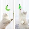 SONGWAY Cat Toy, Cat Teaser, Fluffy Insect Feathers, Replacement Feathers, Green