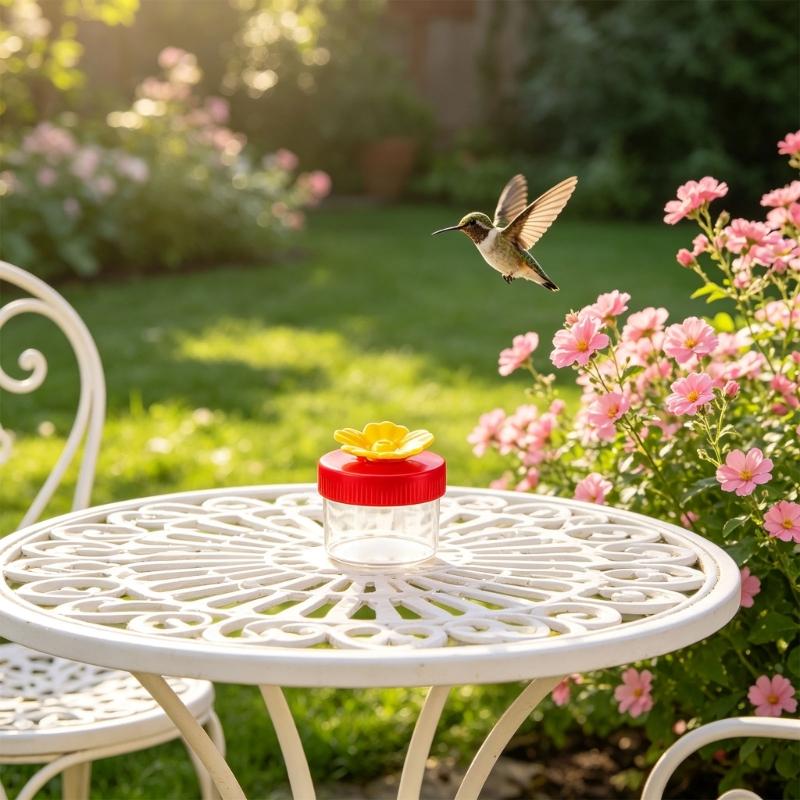 Tree Hanging Bird Water Cup Set of 4 with Clear Flower Cups,Wild Bird Feeders, and Twist Covers for Backyard Garden and Daily Outdoor Use