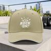 1pc New Rock On Adjustable Sandwich Baseball Cap Lightweight Printed Hat For Men And Women Ideal Gift For Outdoor Activities