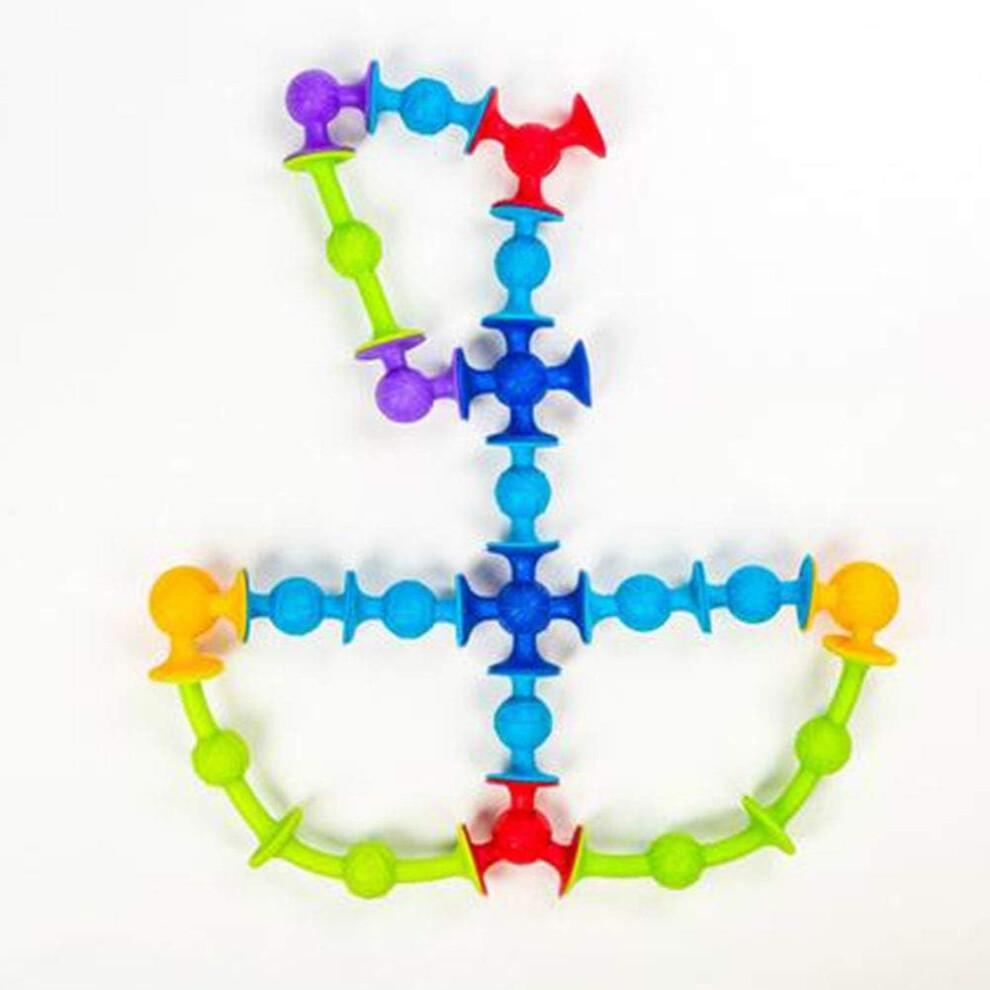 Montessori Bath Construction Set, Puzzle Toy With 48 Pieces Of Soft Silicone Suction Cups For Building, Sensory Exploration And Creative Learning,