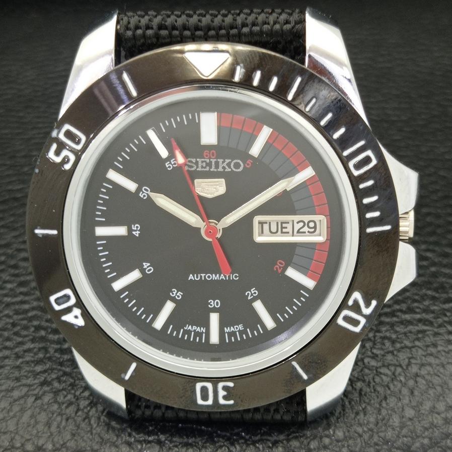 JAPAN SEIKO 5 HERRE AUTOMATISK 6309A OVERNYTTET BLACK DIAL WATCH a426510-2 RL-a426510