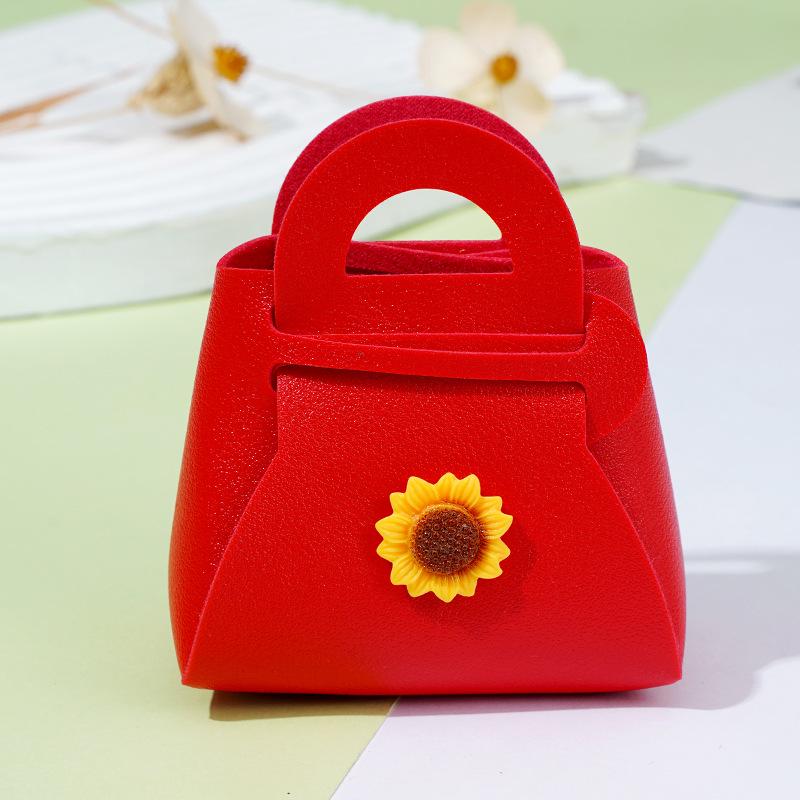 Multicolor Korean PU Leather Mini Wallet, Keychain Charm, and Sunflower Bag