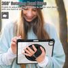 For iPad Pro 13 (2024) Kickstand Case Hand Strap PC+TPU+Acrylic Cover with Shoulder Strap