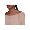 Adidas Letter Logo Casual Sports Drop Shoulder Short Sweatshirt Women sweatshirt Gray Pink HF6774